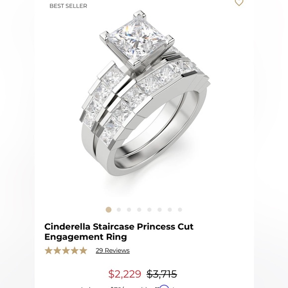 Diamond Nexus 2.4ct Princess Cinderella ring set - Picture 11 of 11